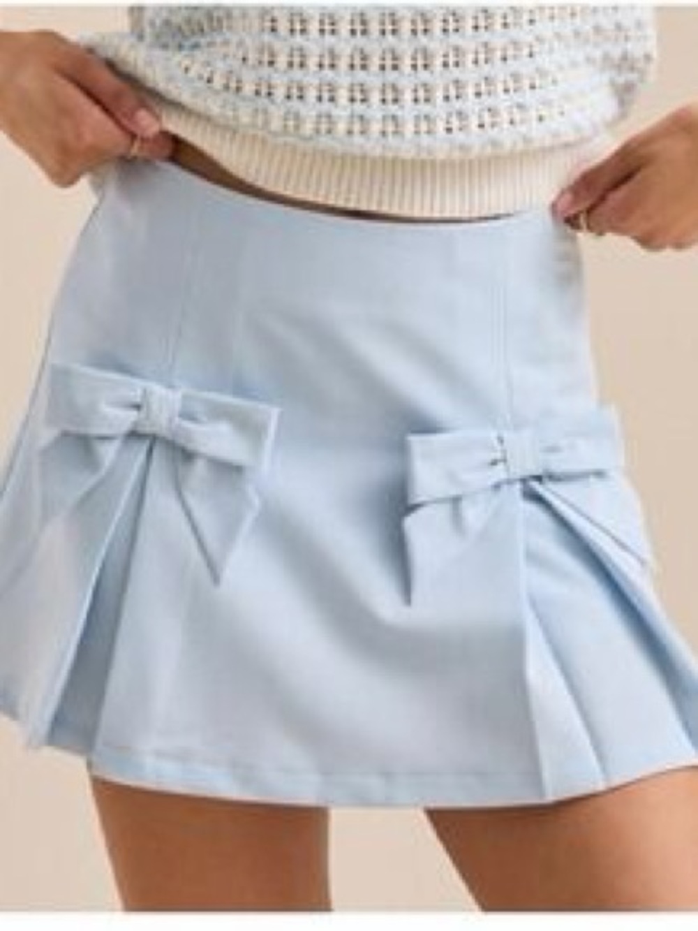 Altar’d State Florence Bow Mini Skort Blue Sz X-Small